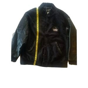 Thomson Reuters Leather Varsity Jacket Men Size XL Mass‎ Media & Info Firm Vtg